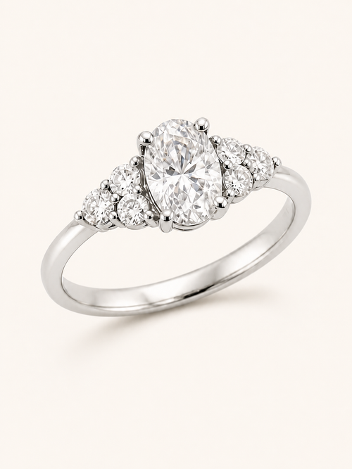 Anillo ovalado con tres laterales por lado · referencia visual RITO